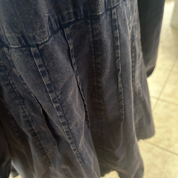 Free People Navy Blue Button up Peplum Shirt or Jacket Size Medium - Picture 3 of 8